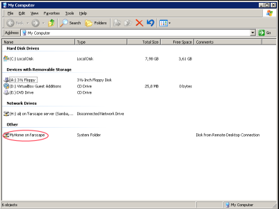 RDP resource redirection active